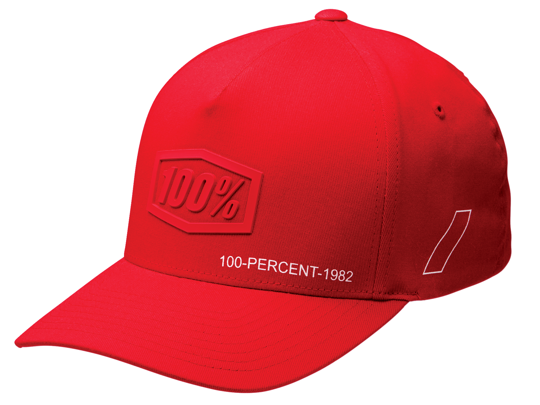 Red Flexfit® Shadow Hat in small/medium size, featuring Bill's Exhausts branding and a comfortable, stylish fit.