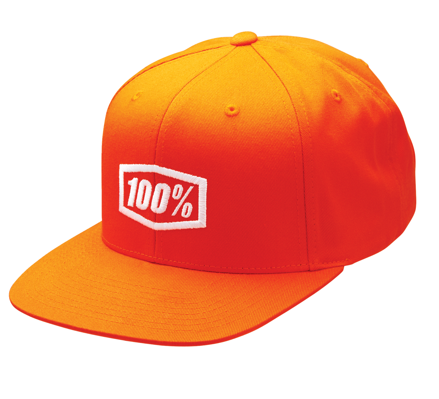 Orange 100% Youth Icon Snapback Hat by Bill's Exhausts, adjustable one size, front logo design, casual streetwear accessory.