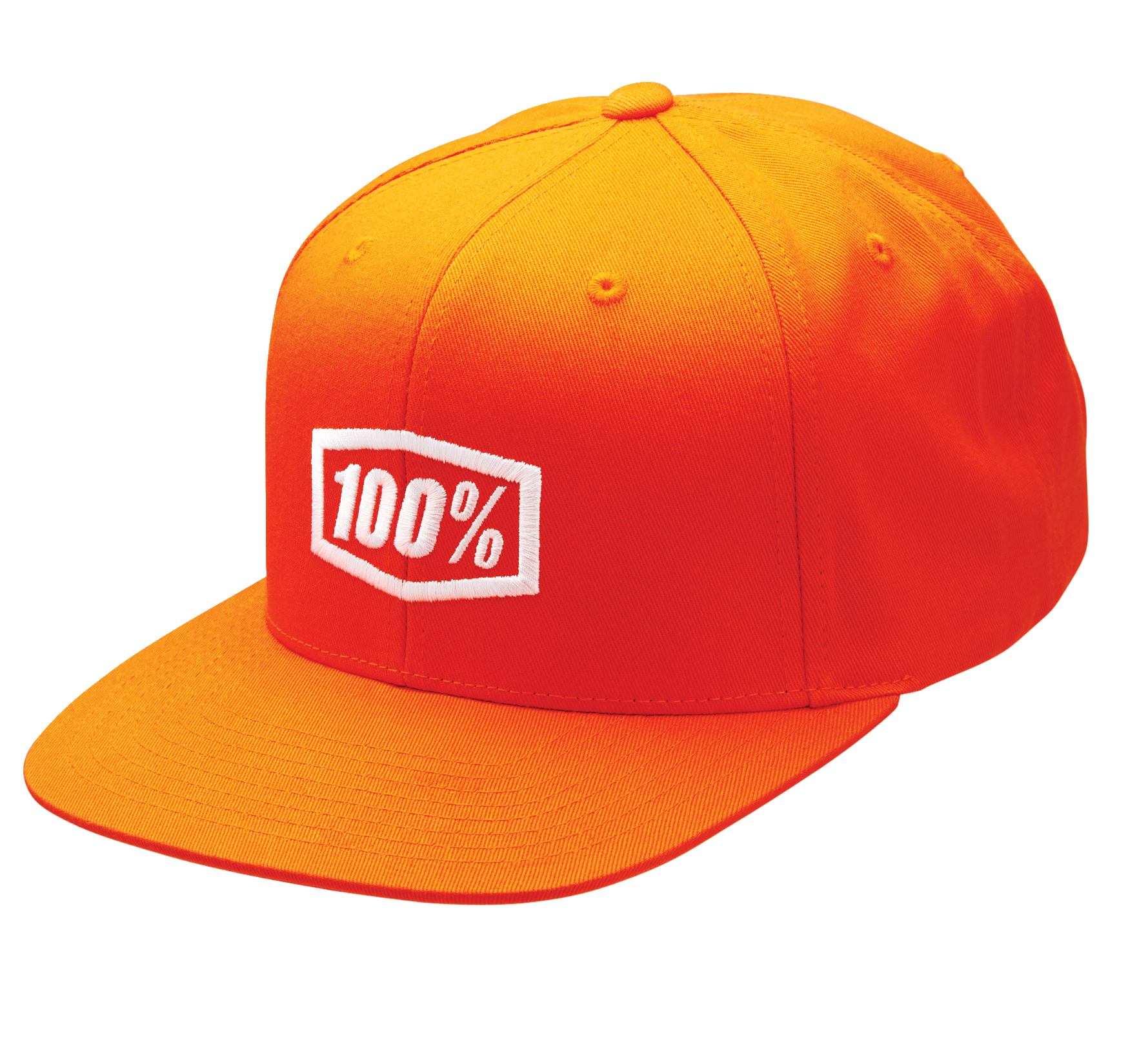 Orange 100% Youth Icon Snapback Hat by Bill's Exhausts, adjustable one size, front logo design, casual streetwear accessory.