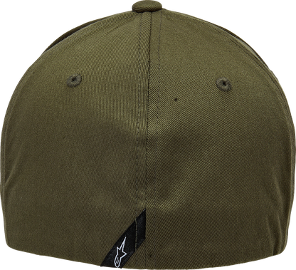 Alpinestars Ageless Curve Hat in military black, small/medium size, featuring a curved brim and adjustable strap.