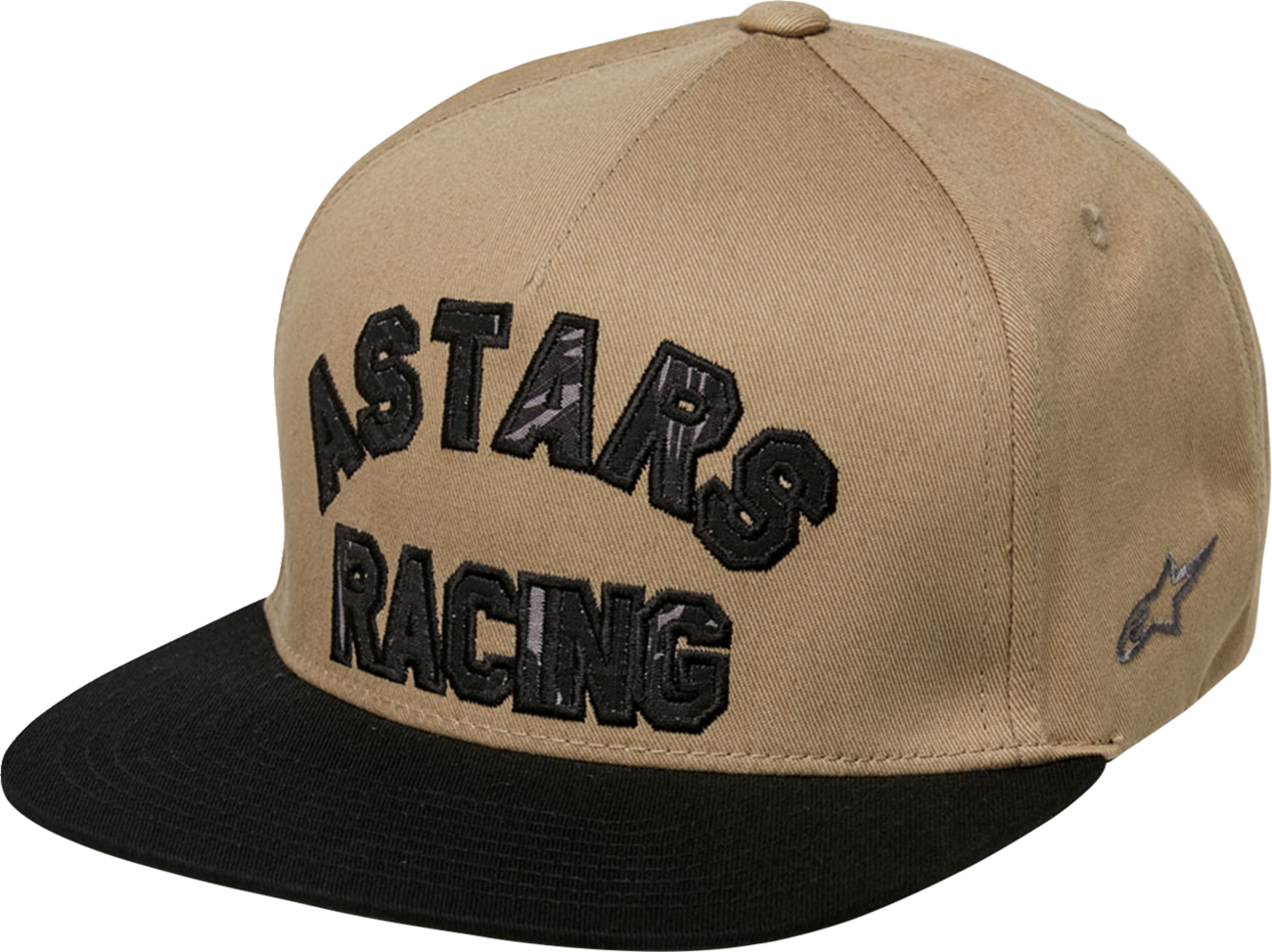 Alpinestars Assured Hat in sand color, unisex one size, casual cap with curved brim and adjustable strap, front logo detail
