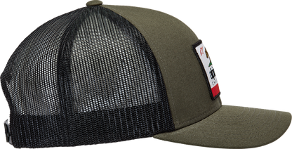 Alpinestars Cali 2.0 military black hat, one size, with embroidered logo, casual baseball cap style.