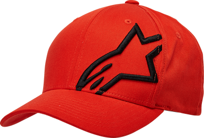 Alpinestars Corp Shift 2 hat in warm red and black, small/medium size, stylish baseball cap with logo details.