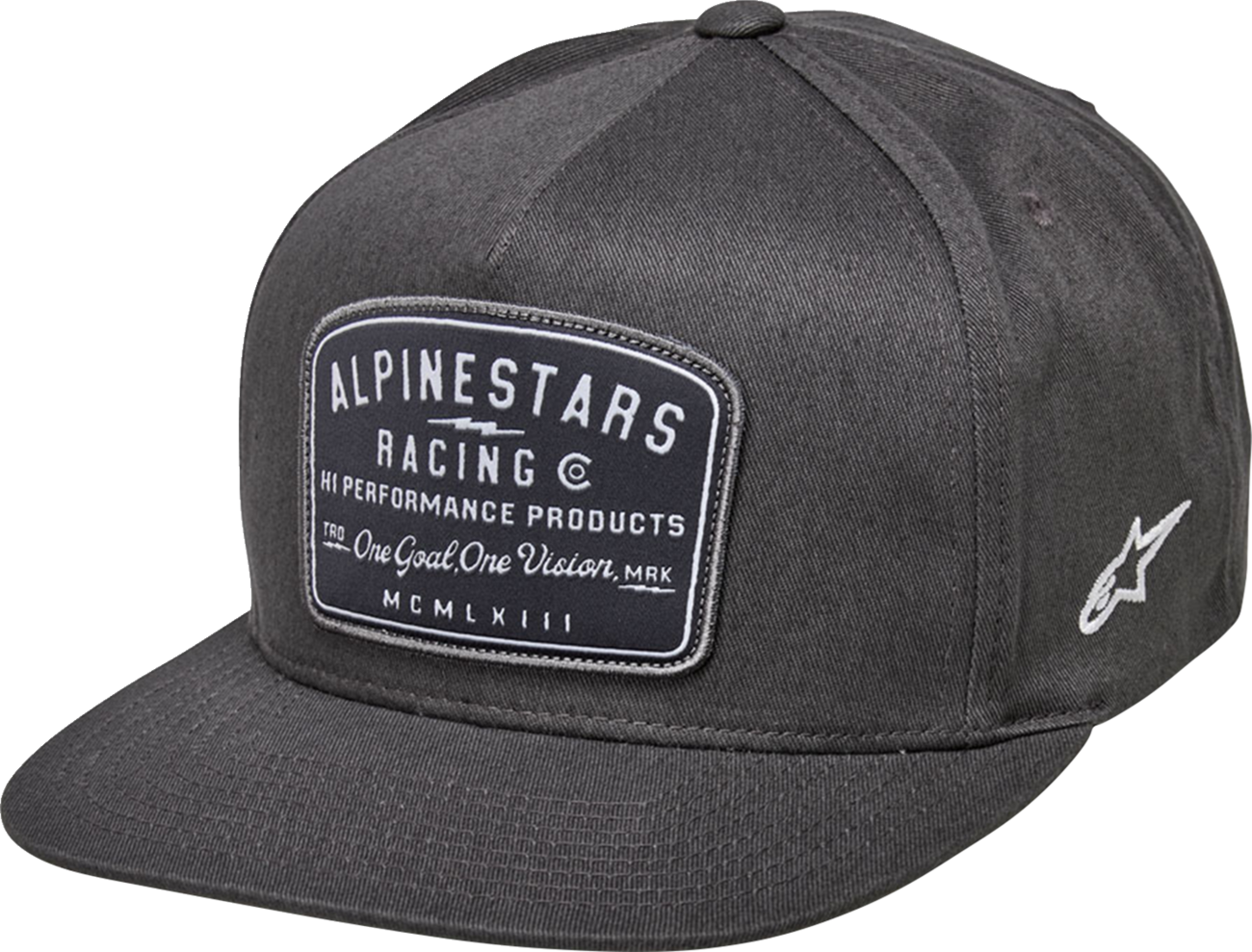Alpinestars Region hat in charcoal and white, one size, stylish casual cap featuring the brand logo.