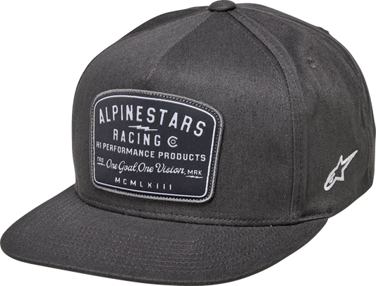 Alpinestars Region hat in charcoal and white, one size, stylish casual cap featuring the brand logo.