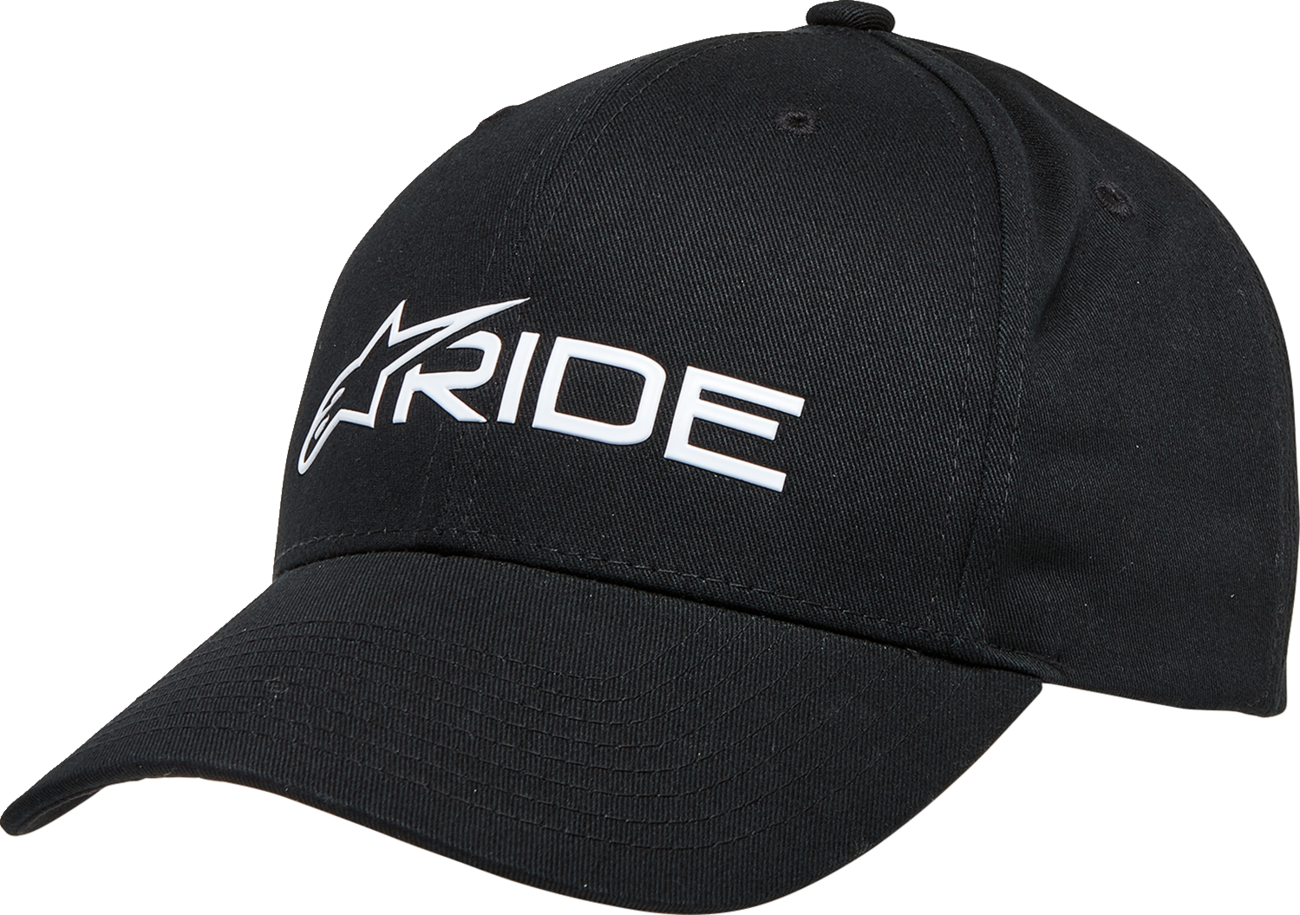 Alpinestars Ride 3.0 black and white hat, one size, featuring the brand logo, suitable for casual or riding wear.