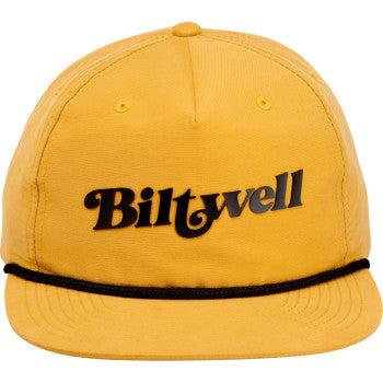 Biltwell Duffer Hat in biscuit and black with a casual style, featuring a wide brim and adjustable strap.