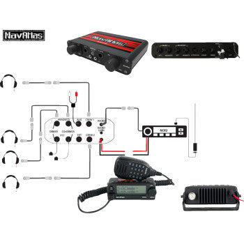 Bill's Exhausts NAVATLAS 2-Seat Beige Intercom/Radio Headset Kit for communication during rides.