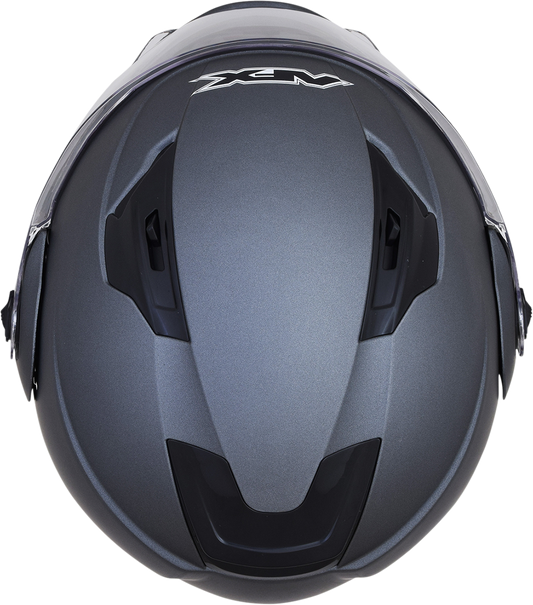 Frost gray AFX FX-111 helmet in XL size, featuring aerodynamic design and secure strap, designed for motorcycle riding safety.