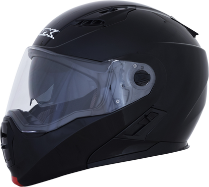 Gloss black AFX FX-111 helmet in 2XL size, showcasing a sleek motorcycle helmet with a smooth finish and aerodynamic design.
