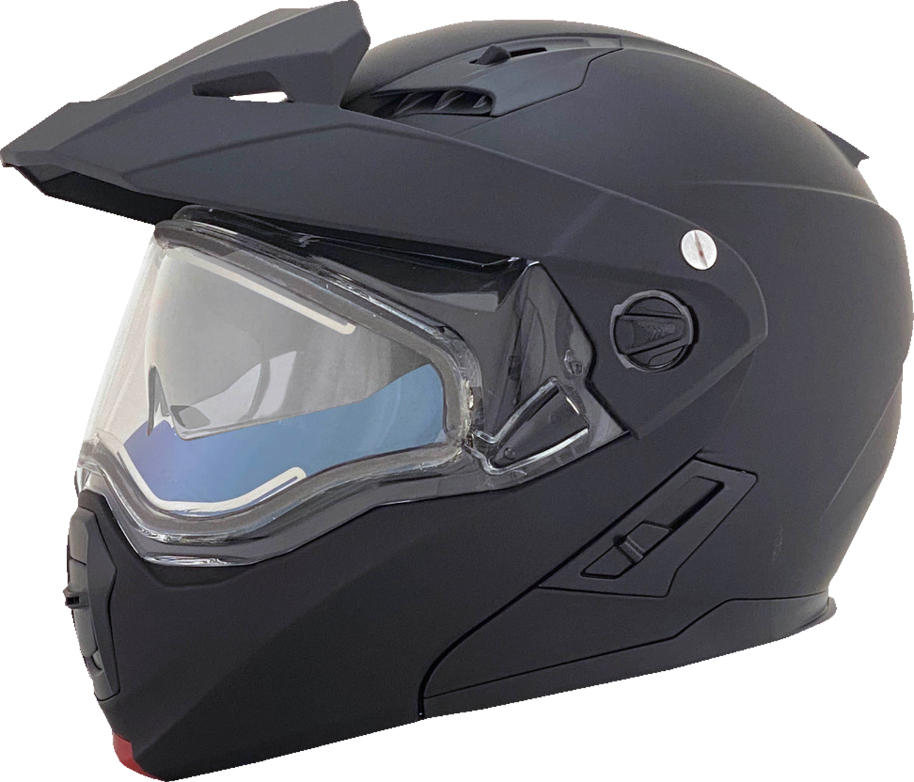 A matte black electric snow helmet from AFX FX-111DS, designed for cold weather riding, shown in XS size with a sleek helmet shape.