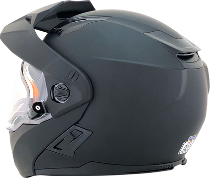 Bill's Exhausts AFX FX-111DS snow helmet in matte black, electric design, XS size, with adjustable strap and ventilation.