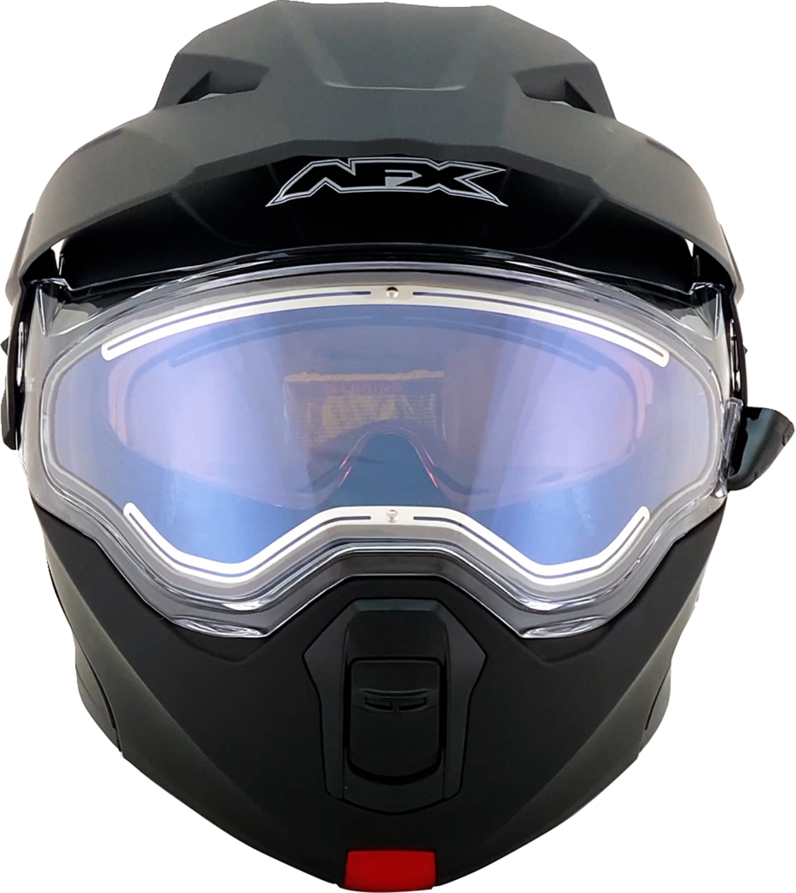 Electric matte black AFX FX-111DS snow helmet in XS size with a sleek design and clear visor, ideal for winter sports.
