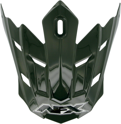 Bill's Exhausts AFX FX-17/FX-17Y Peak helmet in gloss olive with sleek design and secure fit for motorcycle riding safety.