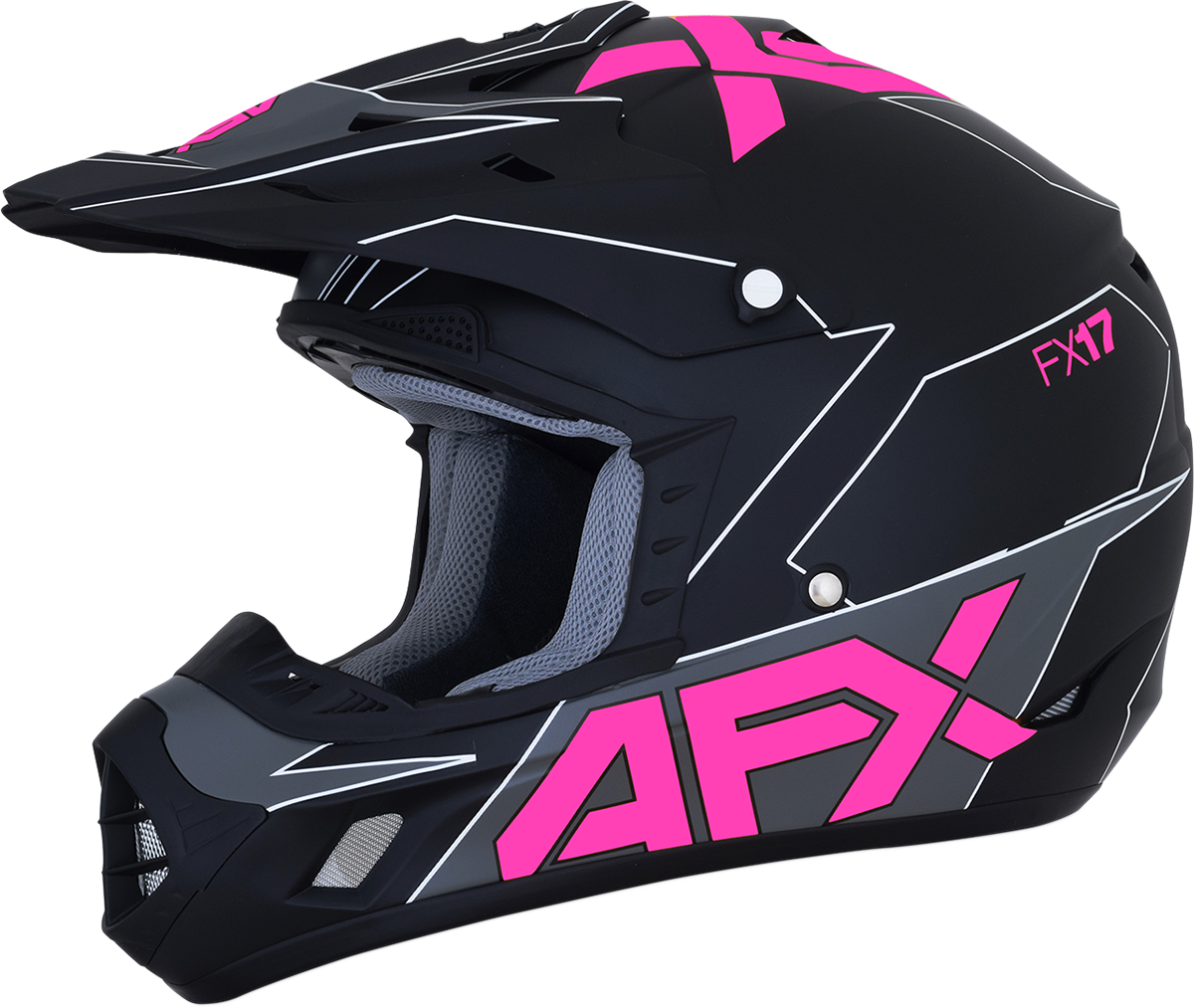 Bill's Exhausts AFX FX-17 Helmet in matte black and pink, XL size, featuring a sleek, aerodynamic design with venting.
