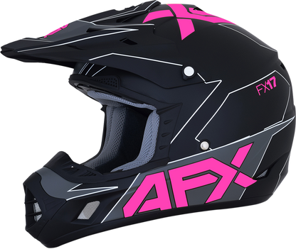 Bill's Exhausts AFX FX-17 Helmet in matte black and pink, XL size, featuring a sleek, aerodynamic design with venting.