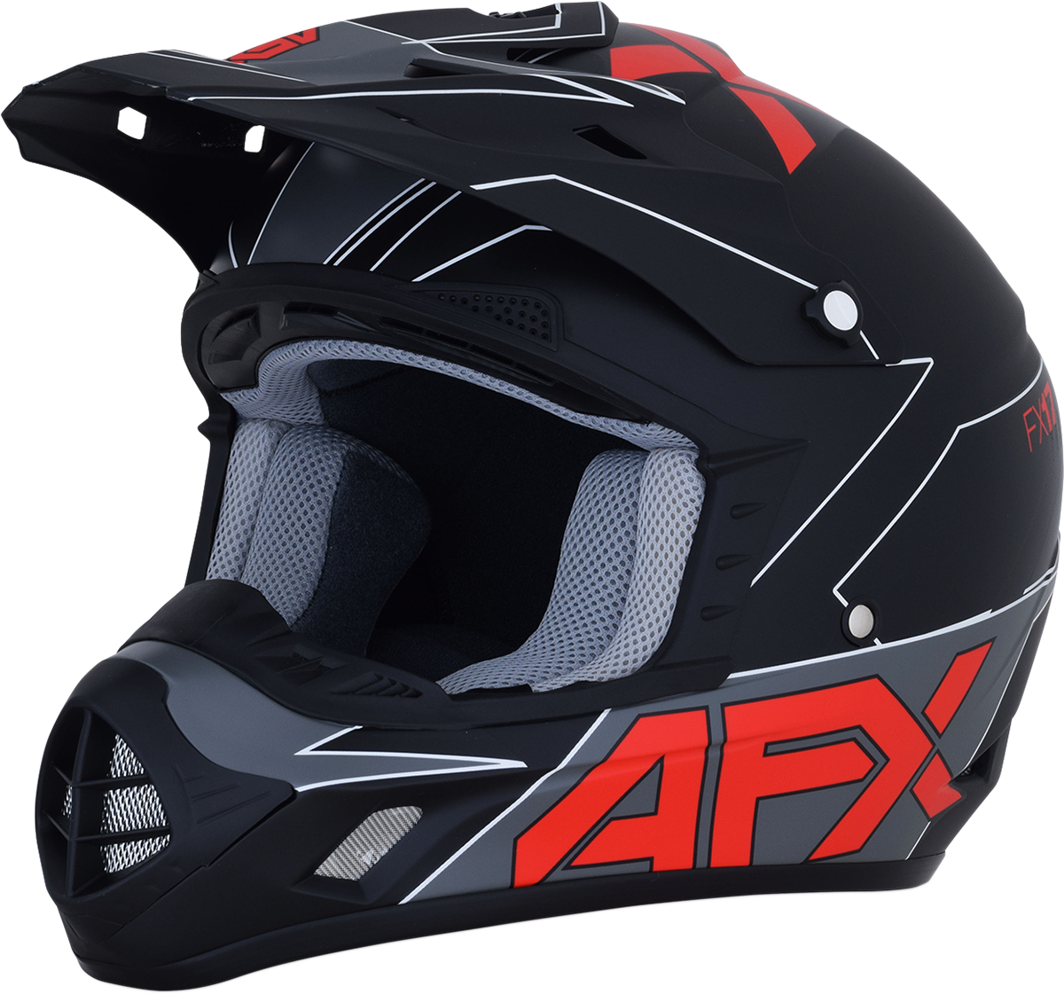 AFX FX-17 helmet in matte black and red, size 2XL, featuring a sleek design and aerodynamic shape from Bill's Exhausts.
