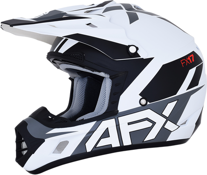 AFX FX-17 helmet by Bill's Exhausts, matte white and white, small size, motorcycle helmet with sleek design.