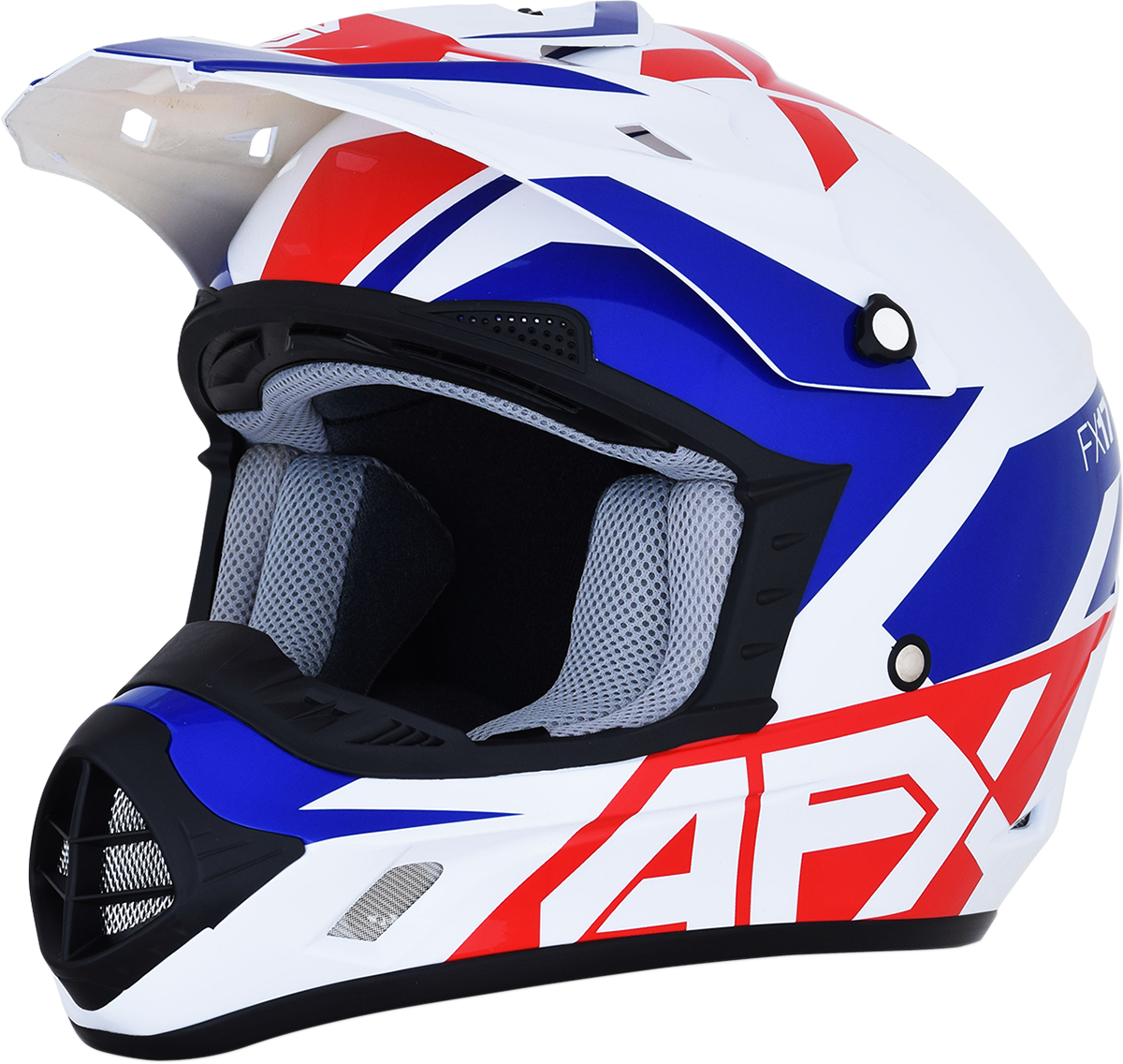 Bill's Exhausts AFX FX-17 Helmet in red, white, and blue, small size, featuring a sleek helmet design for motorcycle safety.