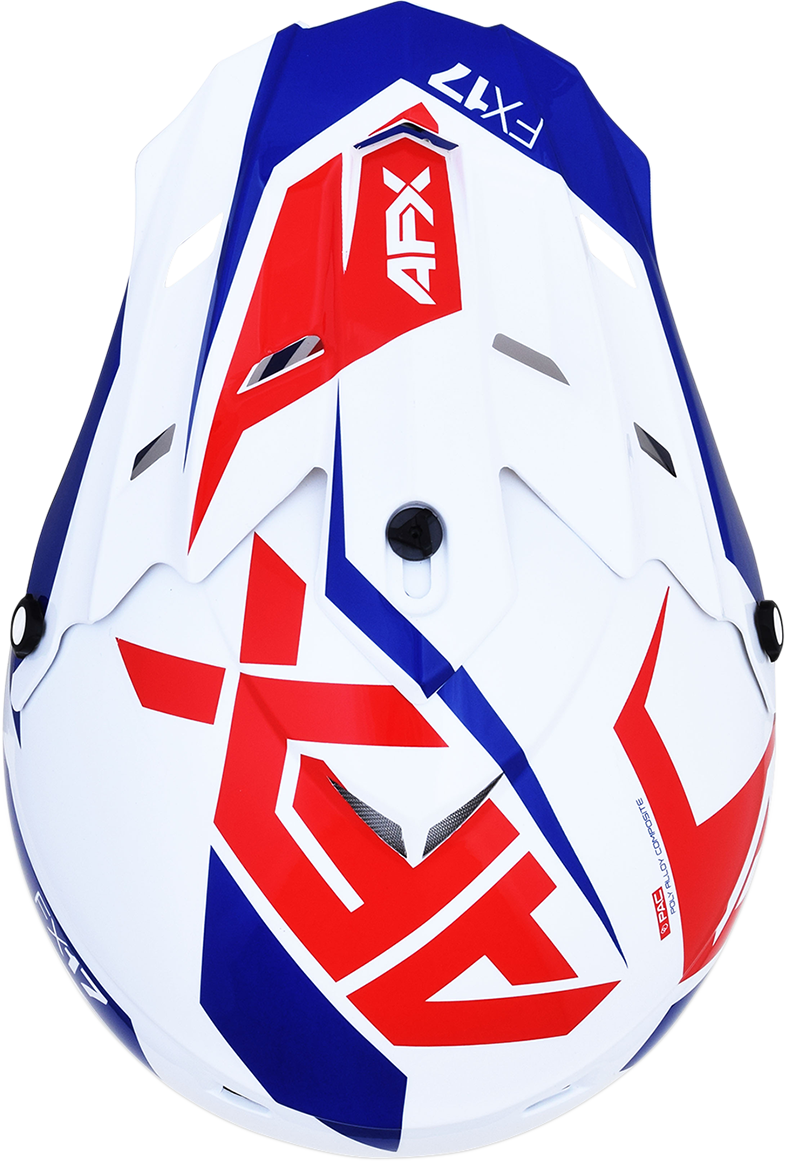 Red, white, and blue AFX FX-17 helmet in small size by Bill's Exhausts, featuring a sleek aerodynamic design.