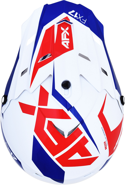 Red, white, and blue AFX FX-17 helmet in small size by Bill's Exhausts, featuring a sleek aerodynamic design.