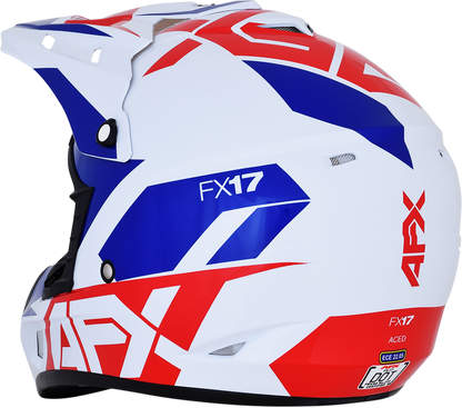 AFX FX-17 Helmet by Bill's Exhausts in red, white, and blue with XL size, featuring a sleek aerodynamic design.
