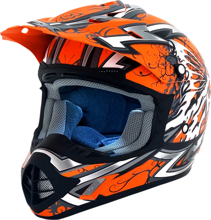 Bill's Exhausts AFX FX-17 Butterfly helmet in matte orange, small size, featuring a sleek helmet design with vibrant color.