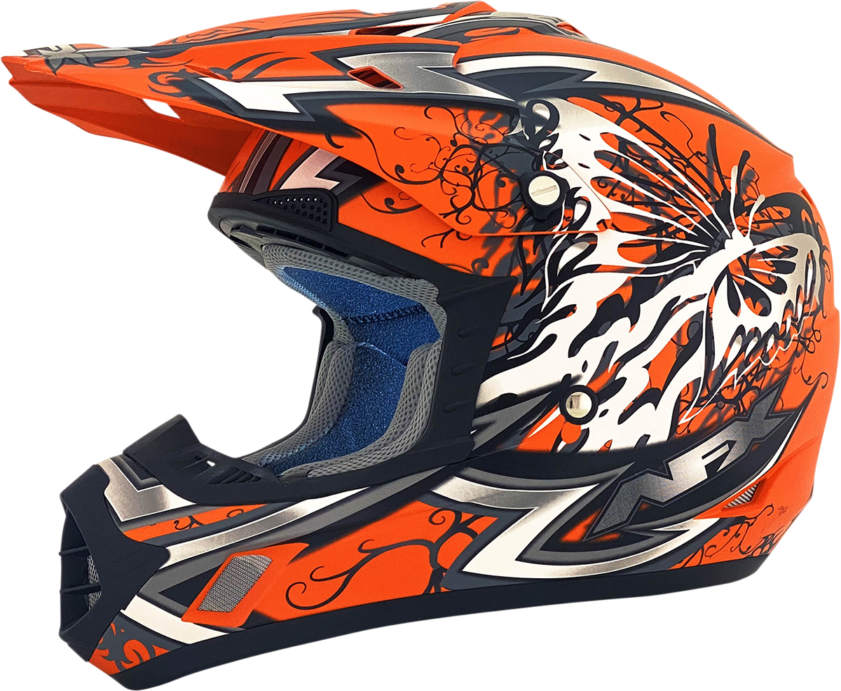 Bill's Exhausts AFX FX-17 Butterfly helmet in matte orange, small size, featuring a sleek, aerodynamic design for motorcycle riding.