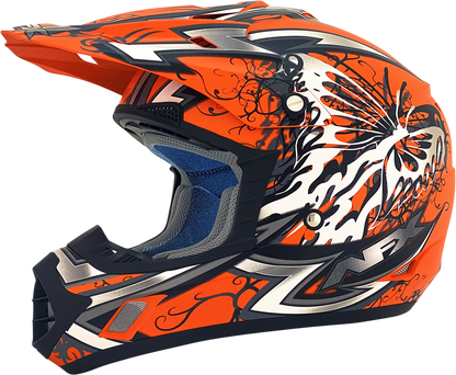Bill's Exhausts AFX FX-17 Butterfly helmet in matte orange, small size, featuring a sleek, aerodynamic design for motorcycle riding.