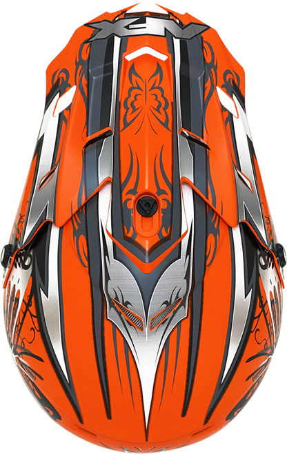 Bill's Exhausts AFX FX-17 Butterfly Helmet in matte orange, small size, showcasing sleek design and secure fit.
