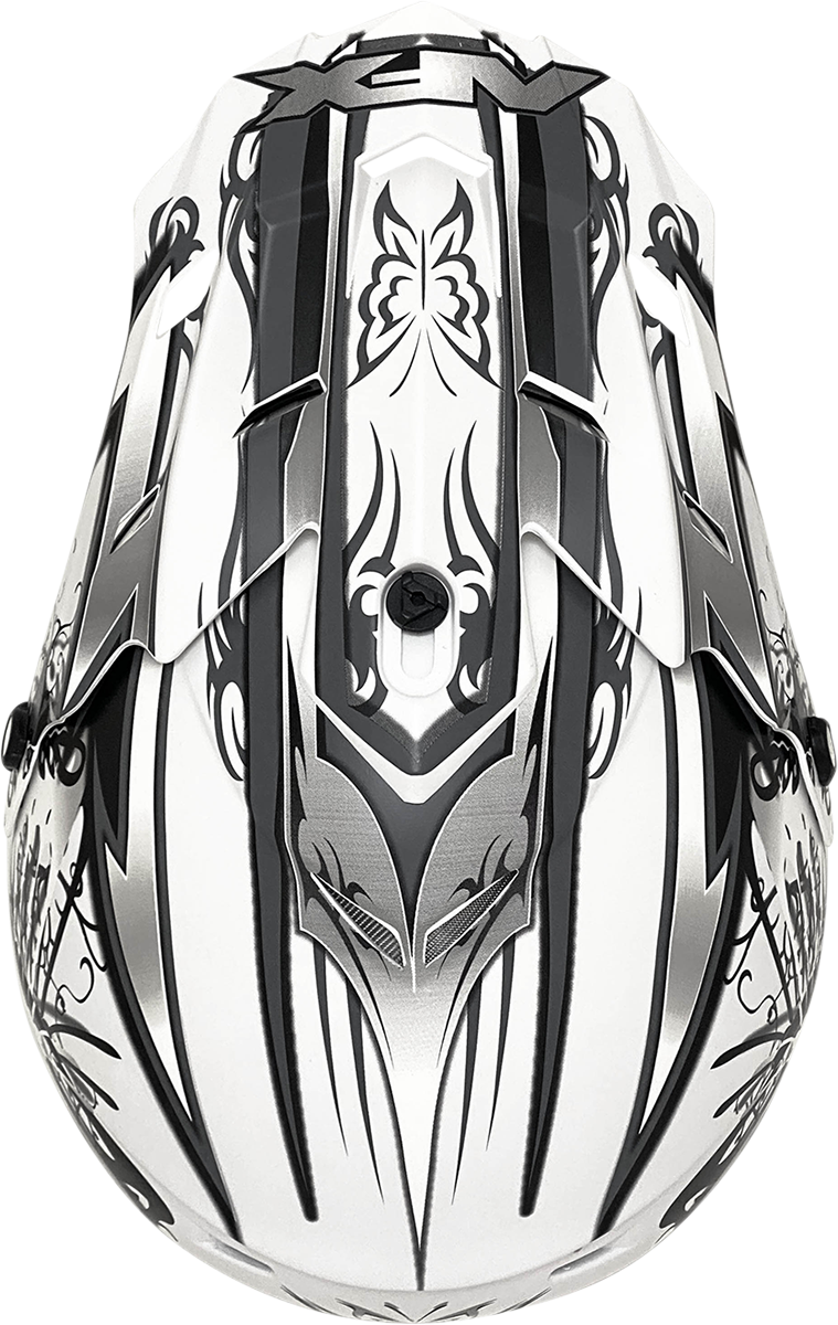Matte white AFX FX-17 Butterfly helmet in medium size, featuring a sleek design with ventilation and safety features.
