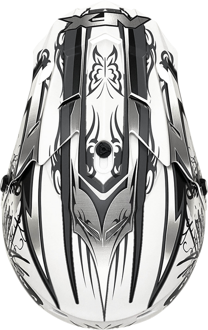 Matte white AFX FX-17 Butterfly helmet in medium size, featuring a sleek design with ventilation and safety features.