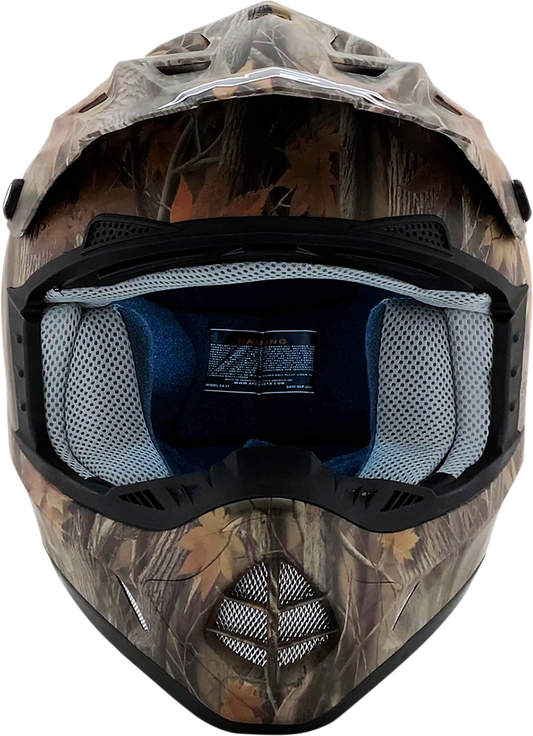 Bill's Exhausts AFX FX-17 helmet in camouflage, small size, featuring a protective design and adjustable strap.