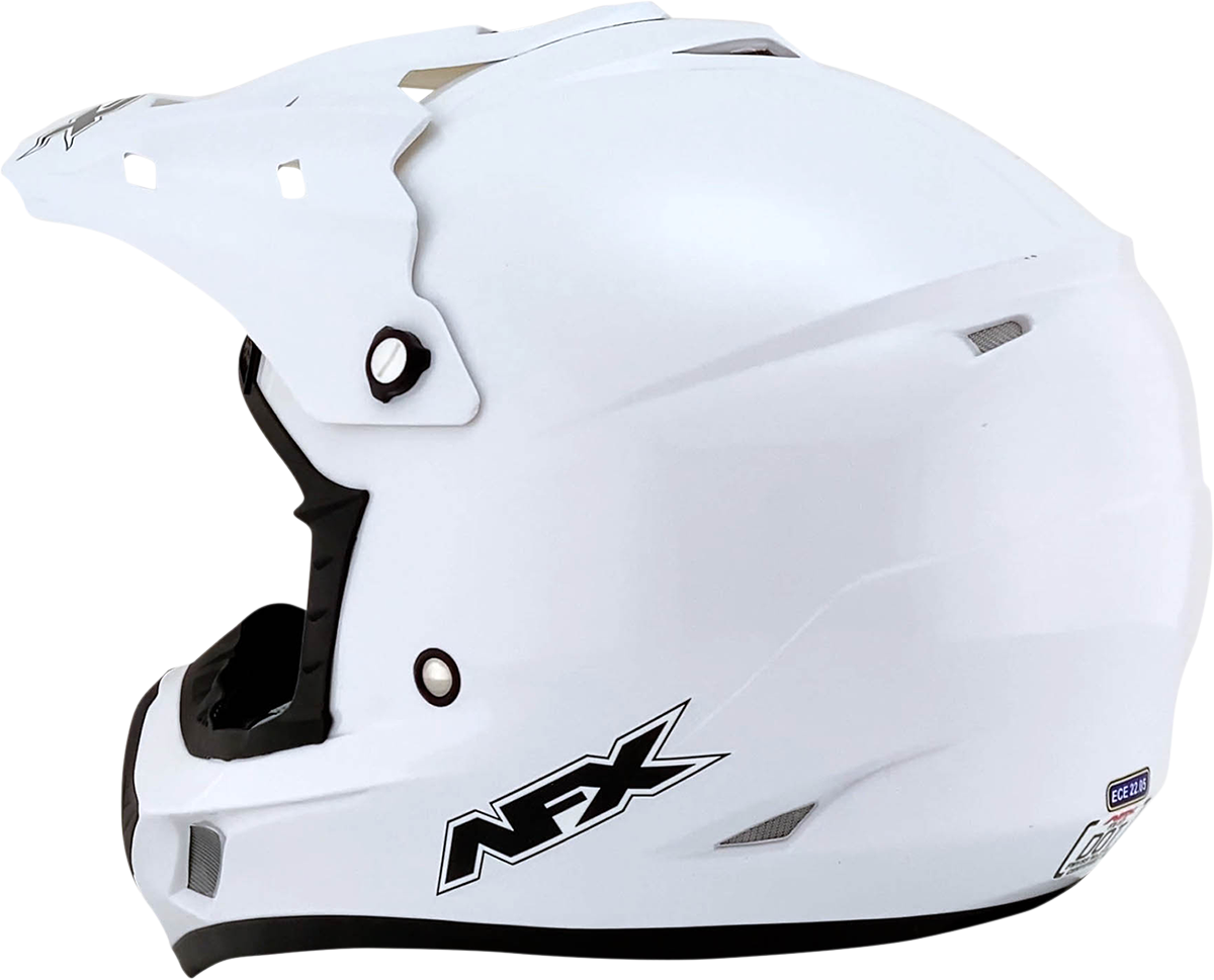 Bill's Exhausts AFX FX-17 helmet in white, XL size, showing the sleek motorcycle helmet with a smooth finish.