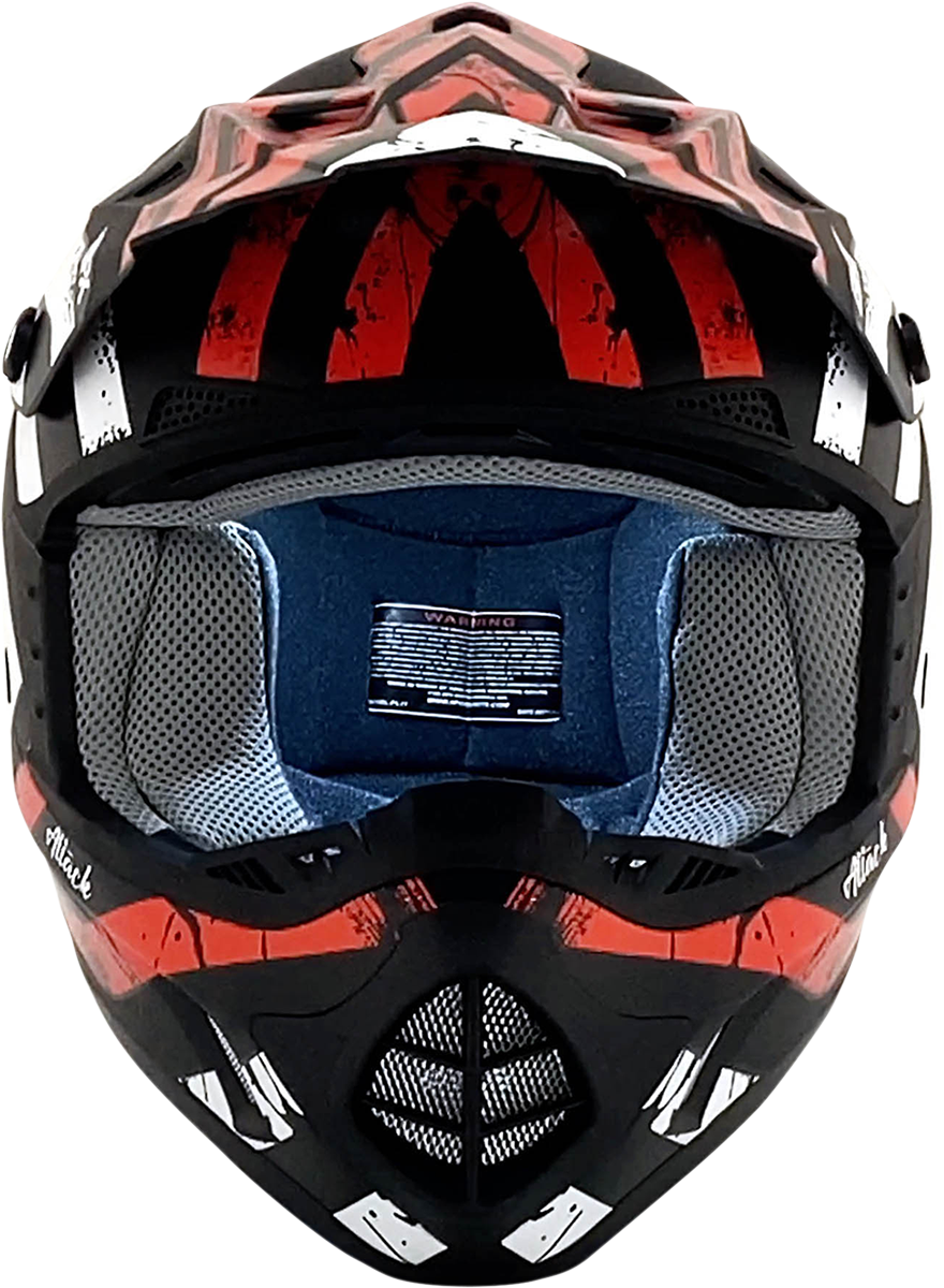 Bill's Exhausts AFX FX-17Y Attack helmet in matte black and red, small size, showcasing its sleek design and bold color scheme.