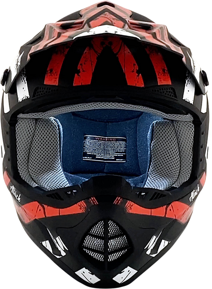 Bill's Exhausts AFX FX-17Y Attack helmet in matte black and red, small size, showcasing its sleek design and bold color scheme.