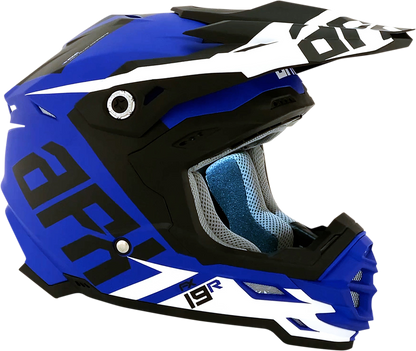 Bill's Exhausts AFX FX-19R racing helmet in matte blue, small size, with aerodynamic design and racing safety features.