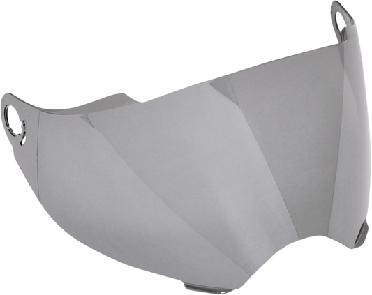 Silver mirror outer shield for AFX FX-39DS/2 helmet by Bill's Exhausts, showing reflective surface and helmet attachment area
