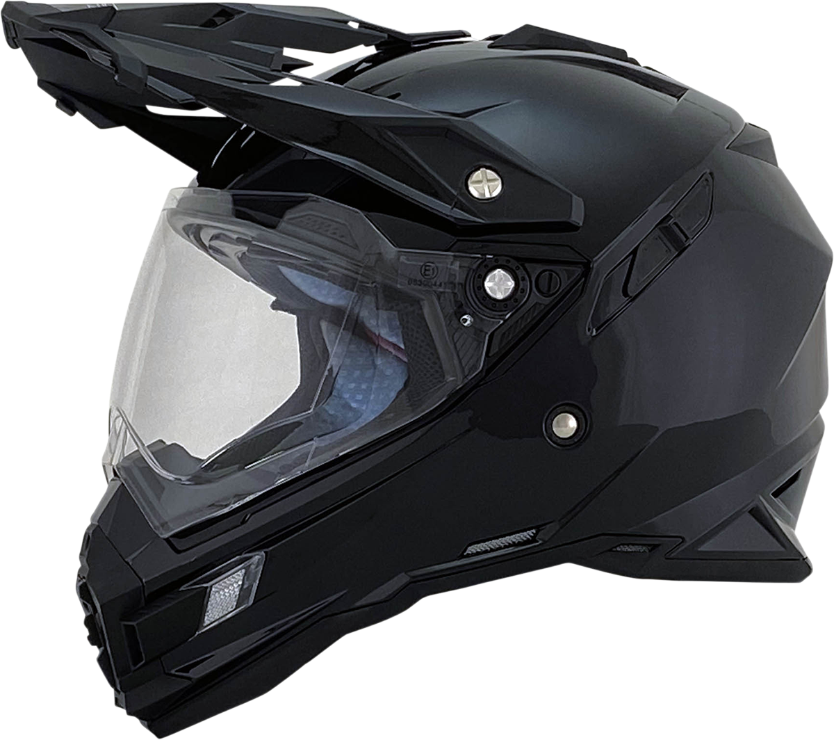 Gloss black AFX FX-41DS helmet in medium size, featuring a sleek design and durable construction, ideal for motorcycle riders.