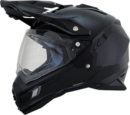 Gloss black AFX FX-41DS helmet in medium size, featuring a sleek design and durable construction, ideal for motorcycle riders.