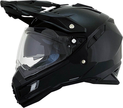 Bill's Exhausts AFX FX-41DS helmet in glossy black, medium size, featuring a sleek motorcycle helmet design.