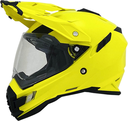 Bill's Exhausts AFX FX-41DS helmet in high-visibility yellow, XL size, featuring a sleek design and secure fit.