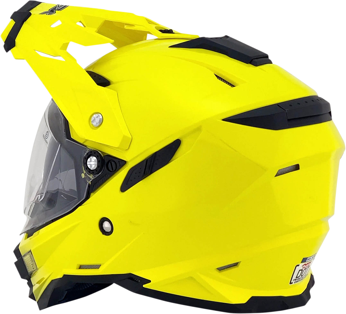 Bill's Exhausts AFX FX-41DS motorcycle helmet in Hi-Vis Yellow, XL size, with clear visor and aerodynamic design.