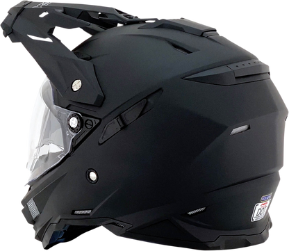 AFX FX-41DS helmet in matte black, small size, featuring aerodynamic design and secure strap, made by Bill's Exhausts.