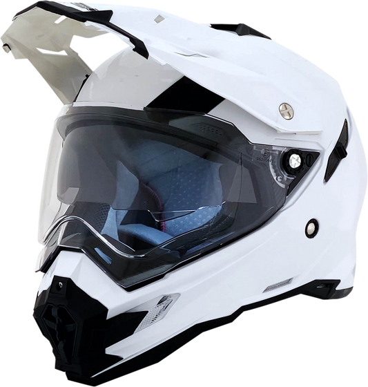 Bill's Exhausts AFX FX-41DS helmet in pearl white, 2XL size, featuring a sleek motorcycle helmet design