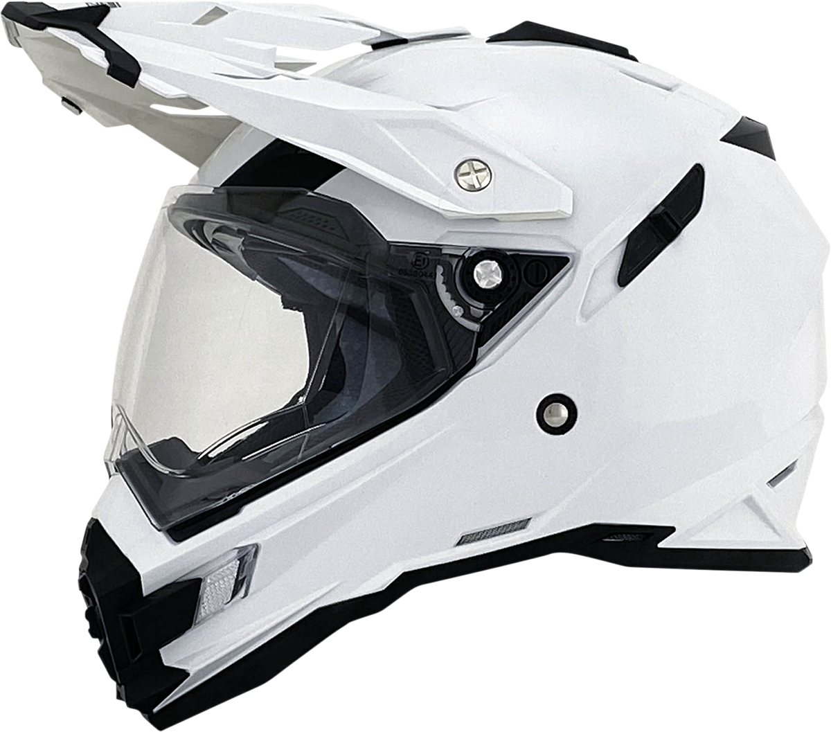 Bill's Exhausts AFX FX-41DS motorcycle helmet in pearl white, large size, with sleek aerodynamic design and secure chin strap.