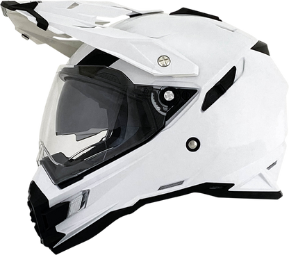 Bill's Exhausts AFX FX-41DS motorcycle helmet in pearl white, medium size, with a sleek, aerodynamic design.