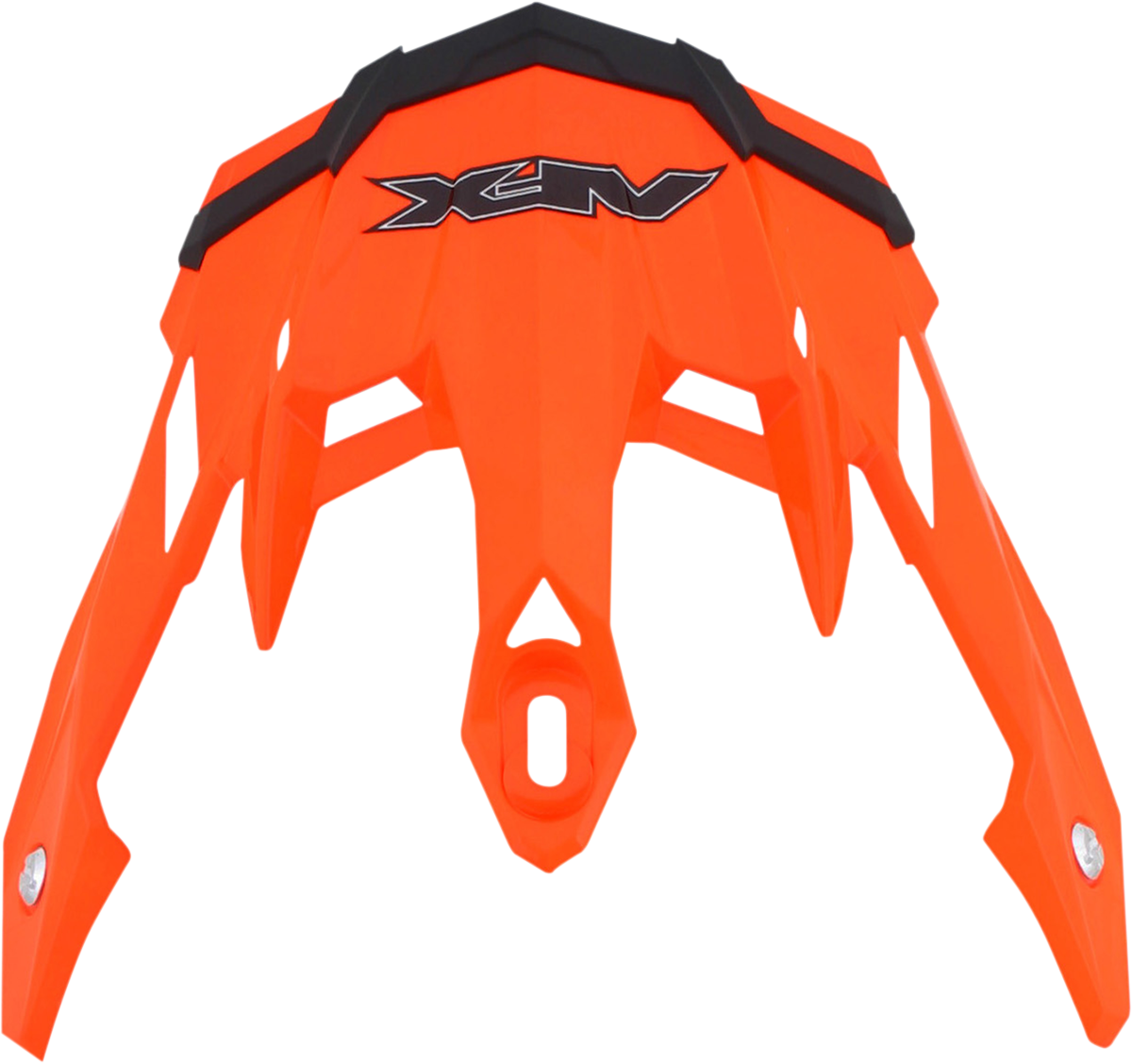Bill's Exhausts AFX FX-41DS Peak helmet in safety orange with black ventilation and clear face shield, designed for motorcycle riding safety.