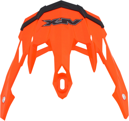 Bill's Exhausts AFX FX-41DS Peak helmet in safety orange with black ventilation and clear face shield, designed for motorcycle riding safety.
