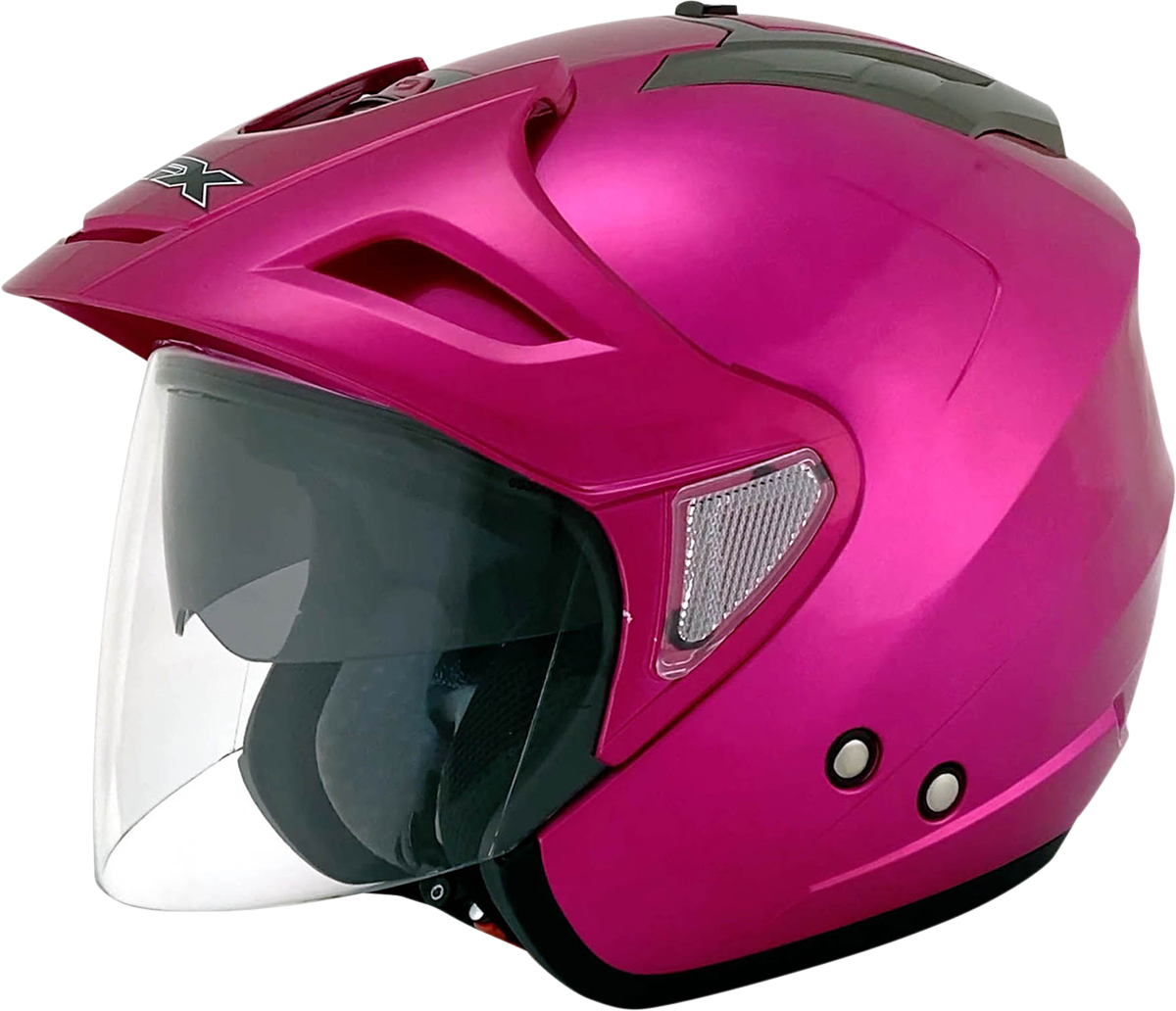 Bill's Exhausts AFX FX-50 helmet in fuchsia, XS size, showing the sleek design and vibrant color of the motorcycle helmet.